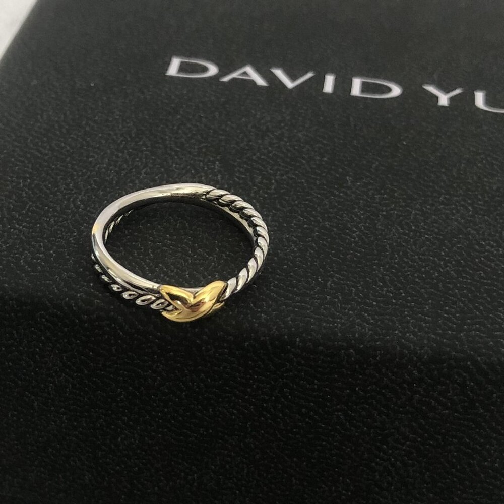 David Yurman Silver and Gold Twisted Ring